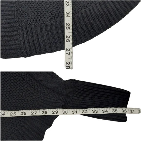 UGG Black Maribeth Cocoon Cape Ribbed Cable Knit Cardigan - Picture 9 of 12